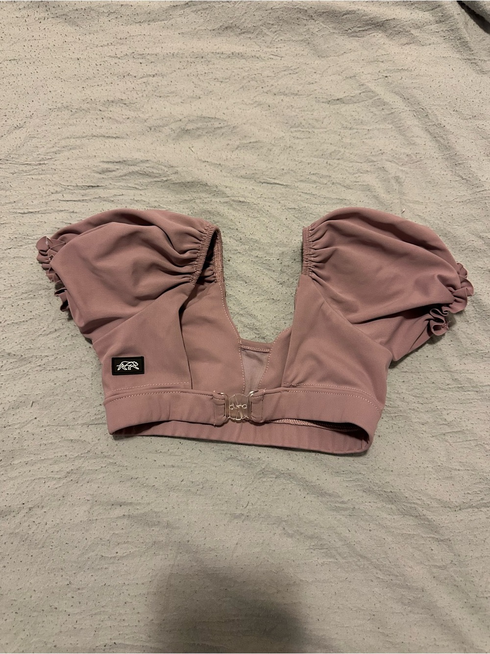 Tiger Friday Dusty Rose Puff Sleeve Dance Crop Top Kids